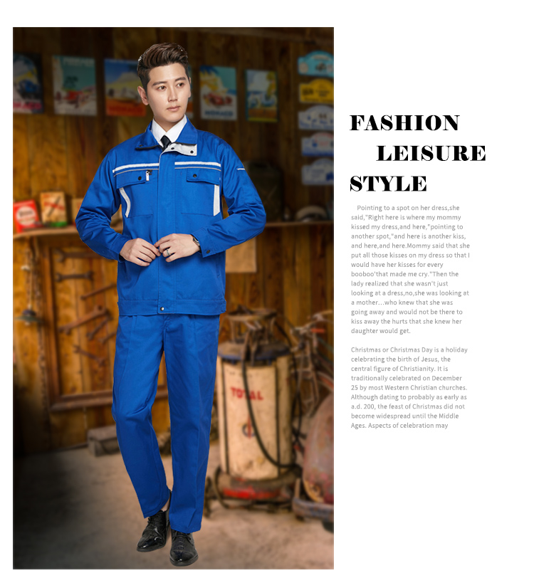 工作服男套裝秋冬長(cháng)袖工人勞保服定制LOGO印字DIY車(chē)間工裝(圖9)