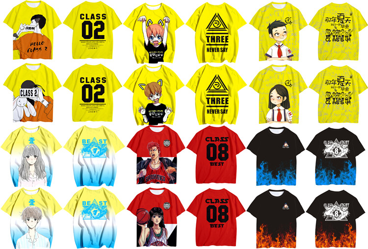 夏季班服定制初中高中畢業(yè)t恤diy定做短袖同學(xué)聚會(huì ) 全身印運動(dòng)會(huì )(圖14)