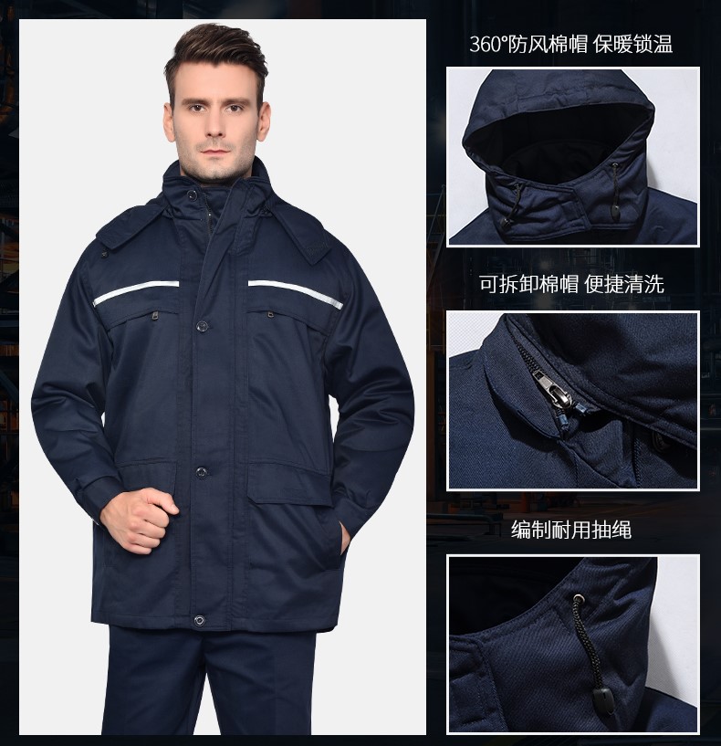 工作服棉衣男加厚耐磨冬季保暖防寒勞保棉服環(huán)衛中鐵工人棉襖冬裝(圖20)