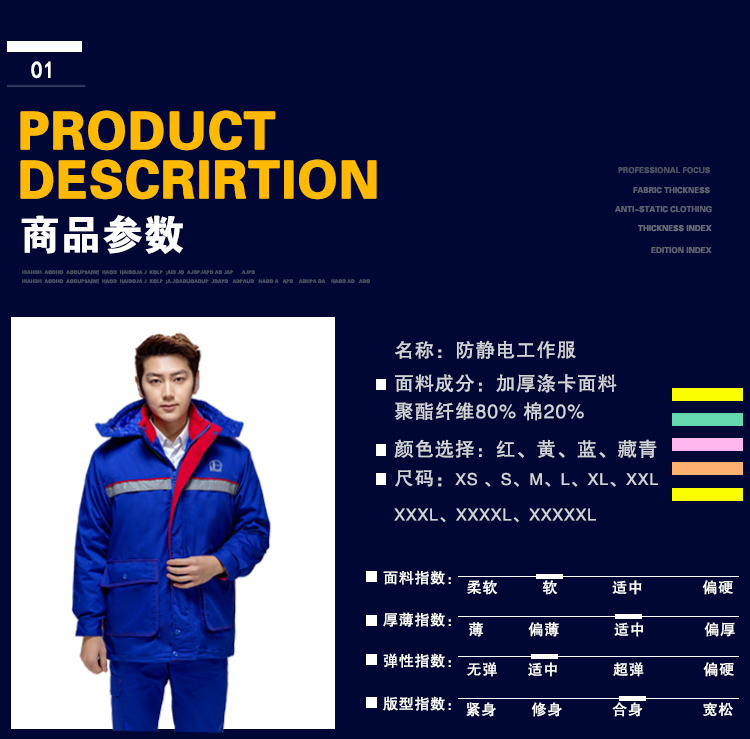 工作服冬裝 棉服加厚防靜電棉衣長(cháng)袖中石化中石油套裝(圖4)