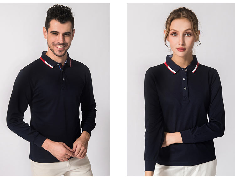 長(cháng)袖polo衫定制印logo工作服翻領(lǐng)員工班服男女文化廣告衫印字定做(圖25)