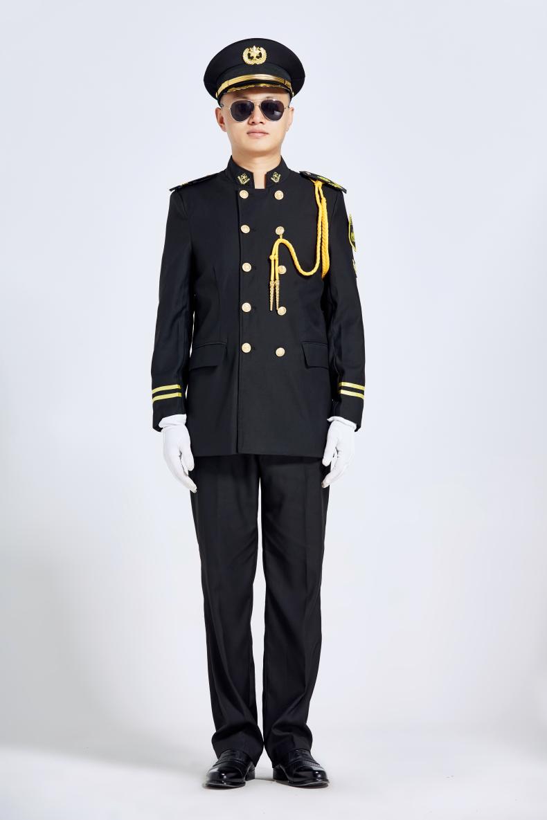 新款春秋立領(lǐng)保安服形象崗禮賓服物業(yè)售樓部房產(chǎn)制服工作服套裝男(圖9)
