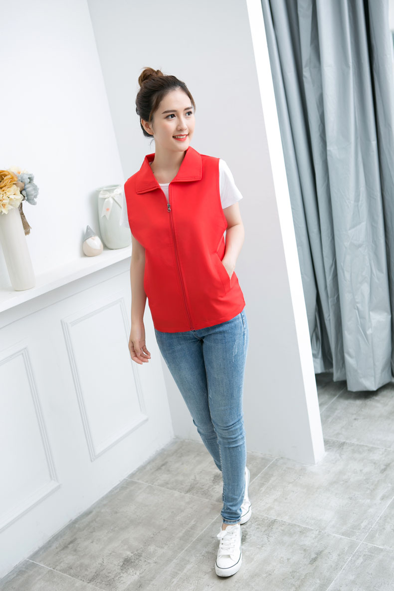 超市商場(chǎng)男女銷(xiāo)售員印字工作服馬甲志愿者婚慶公司馬甲定制logo(圖4)