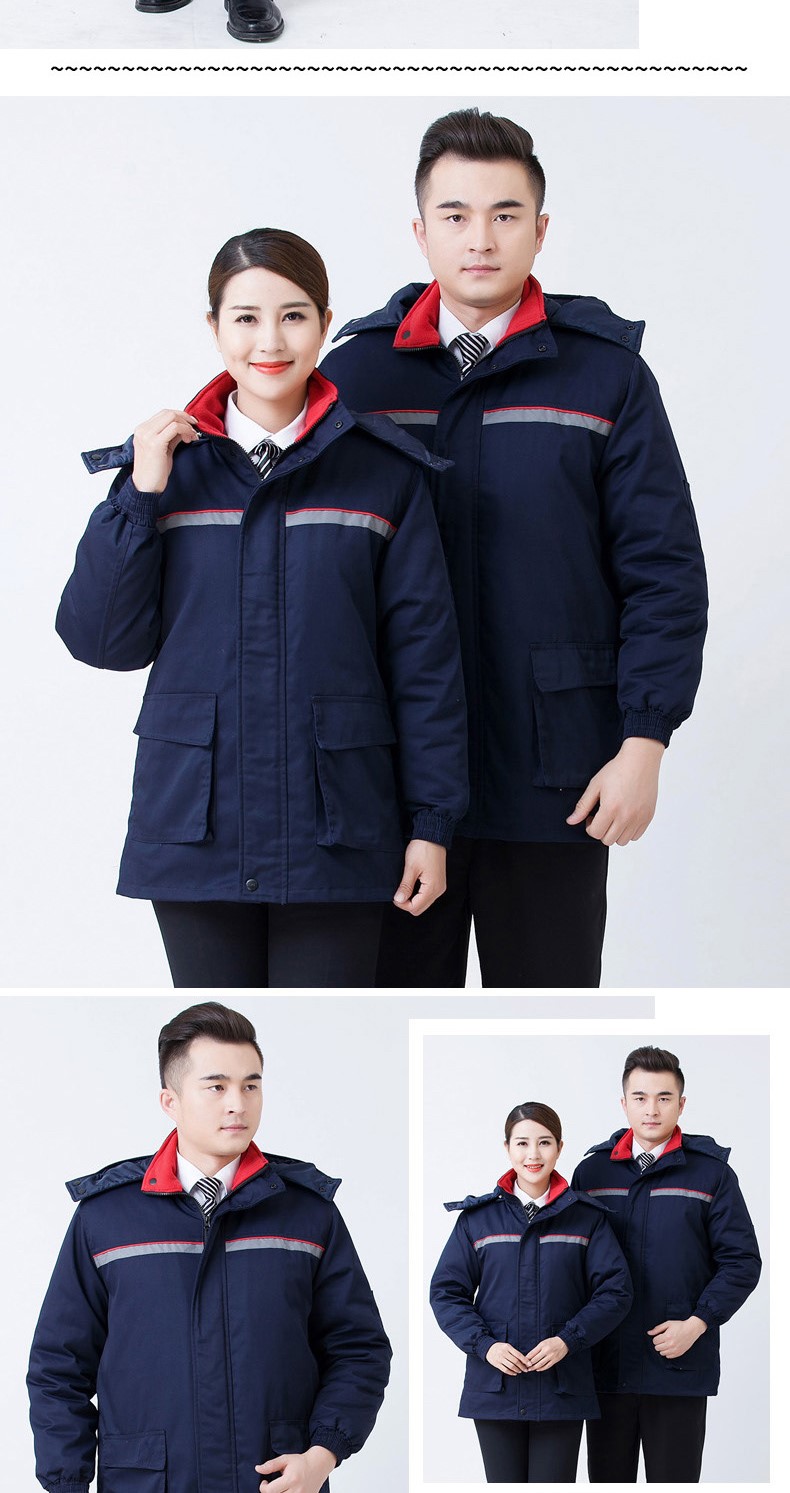 防靜電棉服加油站工作服冬裝 勞保棉衣 中石化反光條冬裝棉襖(圖13)