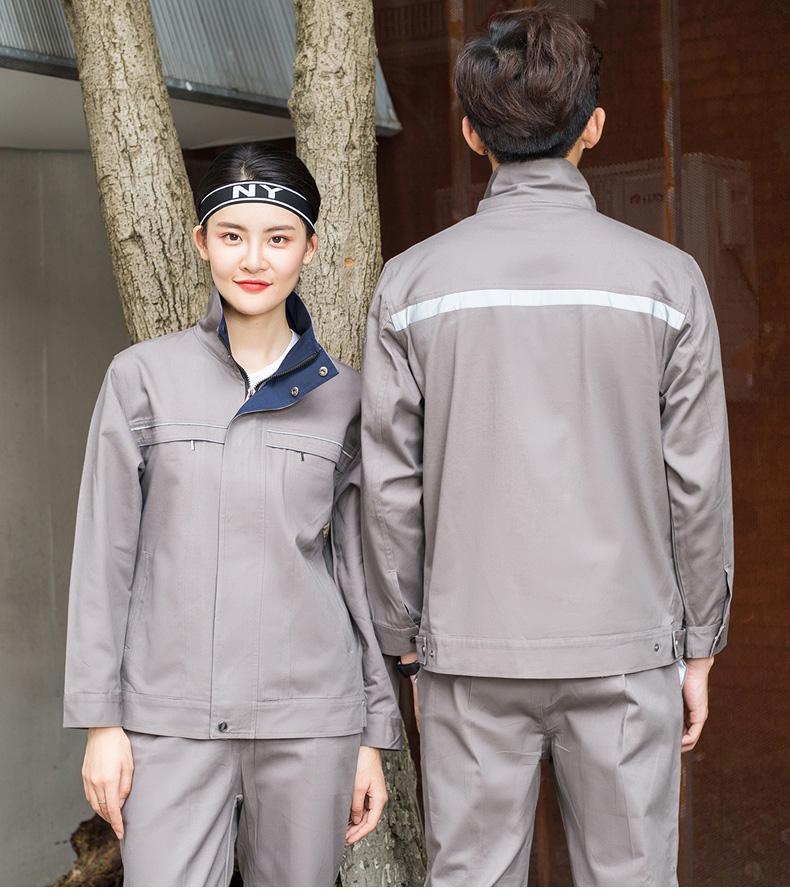 電焊長(cháng)袖工作服套裝男防燙阻燃廠(chǎng)服耐磨汽修勞保服工程服加厚(圖15)