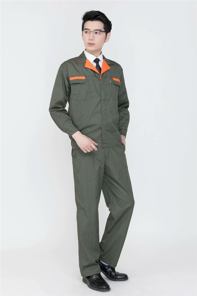 春秋長(cháng)袖工作服套裝男秋冬定制耐磨汽修廠(chǎng)服工裝電焊服勞保服(圖4)