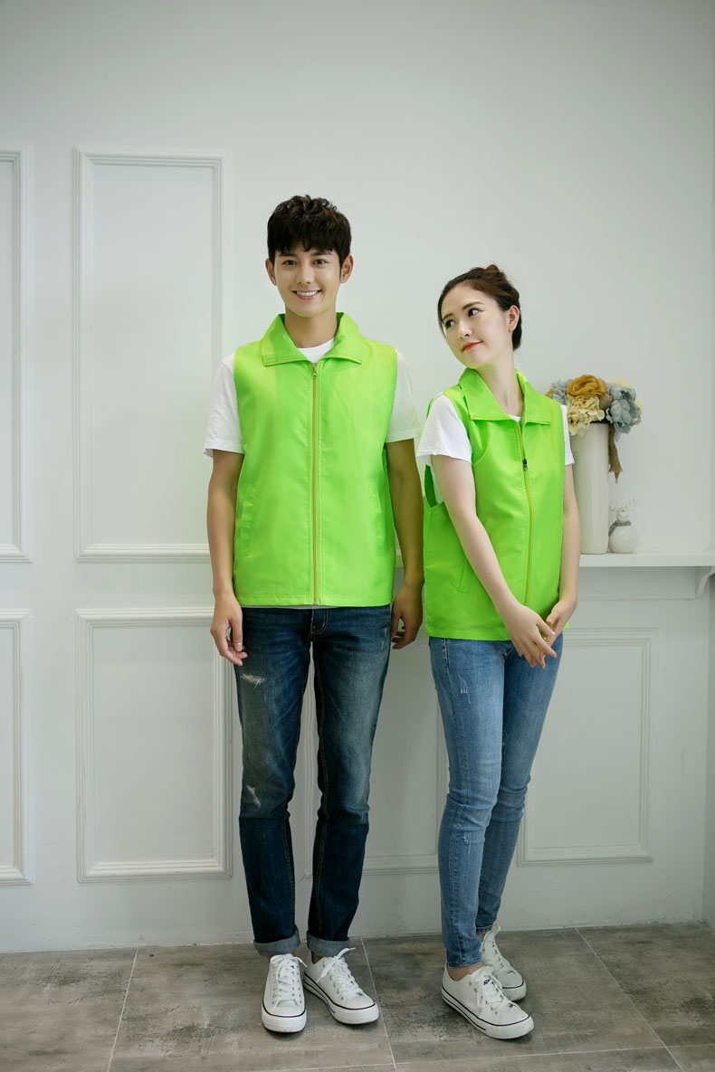 印logo定制志愿者馬甲義工工作服公益活動(dòng)服裝v領(lǐng)背心純棉紅馬甲(圖39)