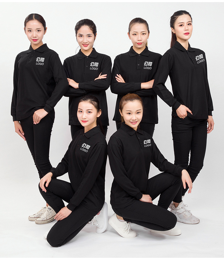 翻領(lǐng)polo衫長(cháng)袖定制t恤印字logo訂制刺繡工作服廣告文化衫diy衣服(圖21)