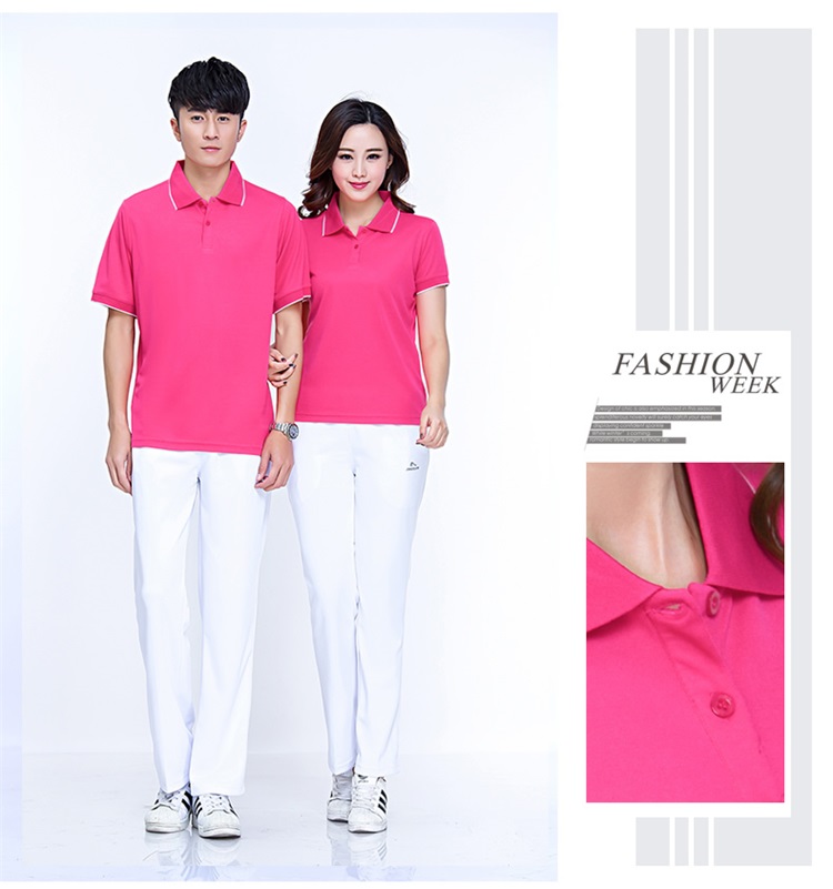 夏季情侶運動(dòng)短袖t恤男女速干透氣POLO衫團體定制logo工作服上衣(圖11)