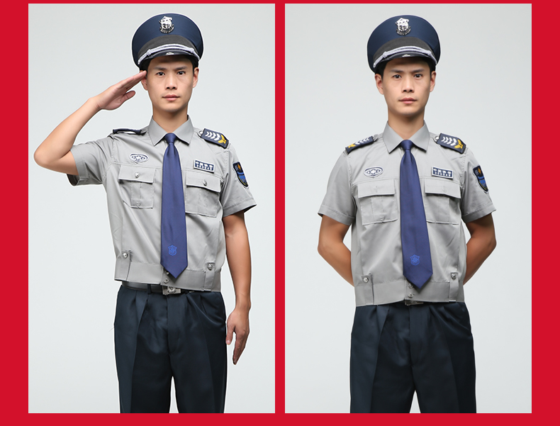 保安制服短袖襯衣2011新式物業(yè)安保服夏季夏裝衣服男女工作服套裝(圖13)