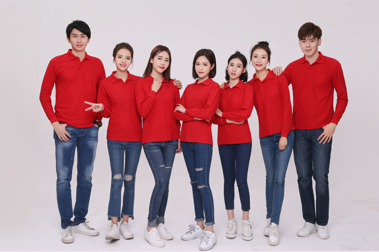 長(cháng)袖廣告衫定制工作服T恤同學(xué)會(huì )圓領(lǐng)純棉polo衫印字logo文化衫(圖16)