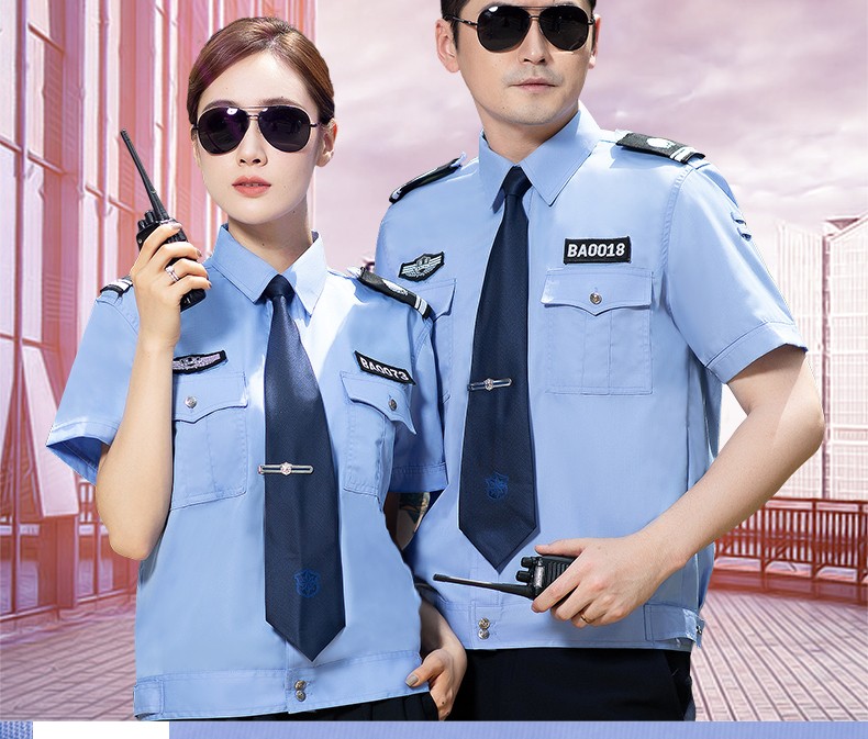 2011新式保安服短袖襯衣夏季制服物業(yè)夏裝長(cháng)袖工作服春秋套裝男女(圖3)