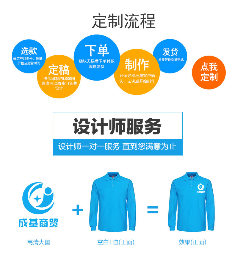 定制t恤長(cháng)袖polo衫翻領(lǐng)文化廣告衫diy衣服定做企業(yè)工作服印字logo(圖3)