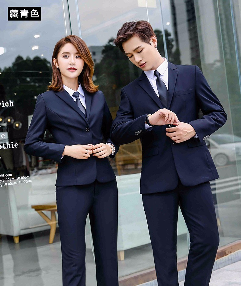 定制男女西裝同款套裝 商務(wù)正裝職業(yè)套裝企業(yè)制服西服套裝可LOGO定制(圖15)