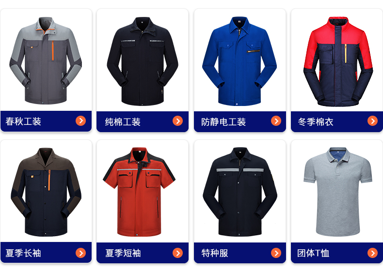 防靜電工作服套裝 汽修服工程服勞保服工廠(chǎng)車(chē)間工裝工服(圖1)