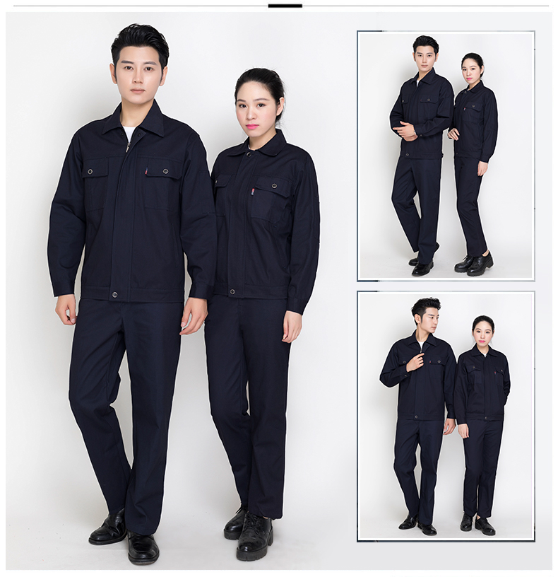 秋冬季純棉工作服套裝男電焊工廠(chǎng)車(chē)間維修汽修服勞保服定制上衣(圖13)
