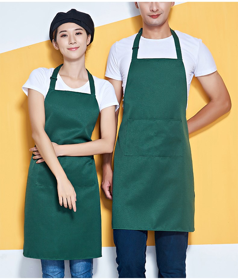 掛脖圍裙定制logo印字廣告餐廳飯店美甲奶茶店防水工作服純色簡(jiǎn)約(圖15)