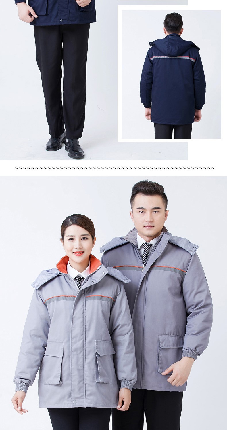 防靜電棉服加油站工作服冬裝 勞保棉衣 中石化反光條冬裝棉襖(圖14)