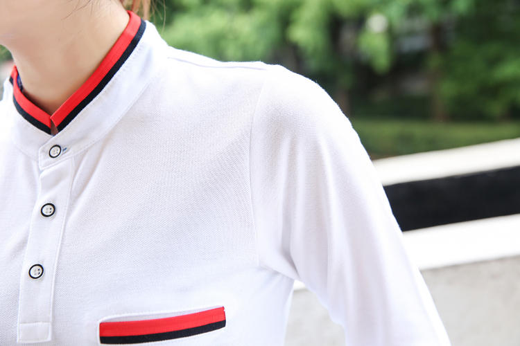 2019秋季工作服長(cháng)袖t恤立領(lǐng)POLO衫男女工裝團體服定制diy印字logo(圖15)