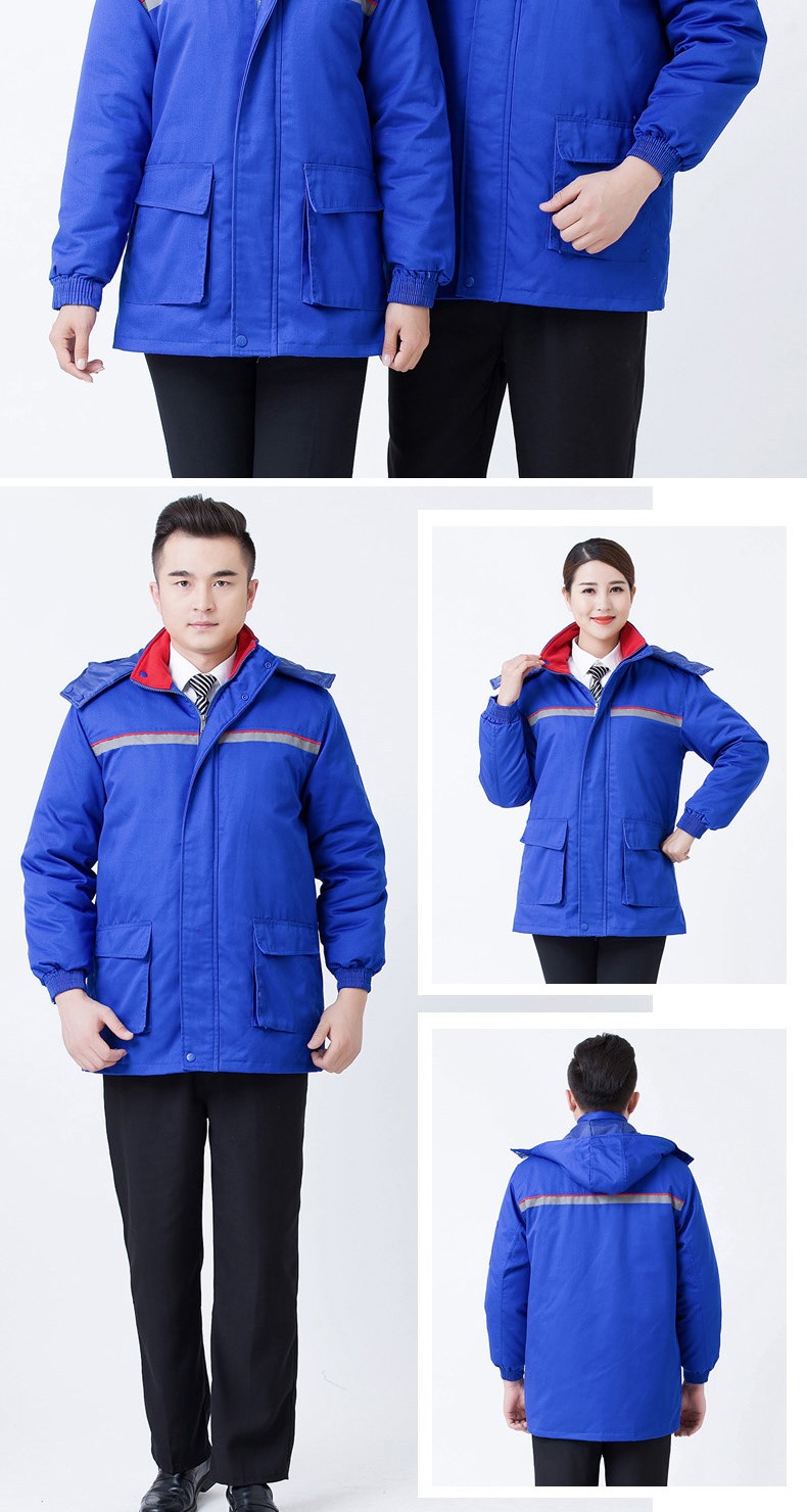 防靜電棉服加油站工作服冬裝 勞保棉衣 中石化反光條冬裝棉襖(圖12)