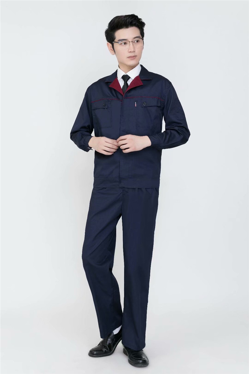 春秋長(cháng)袖工作服套裝男秋冬定制耐磨汽修廠(chǎng)服工裝電焊服勞保服(圖7)