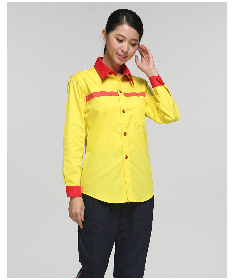 加油站工作服夏裝中石化加氣站油站半袖防靜電工作服男女套裝(圖10)